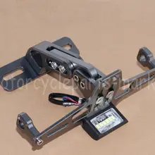 Универсальный ЧПУ Регулируемый складной держатель номерного знака задний светильник Кронштейн для HONDA Африка Твин NC750X CB650 XR650L