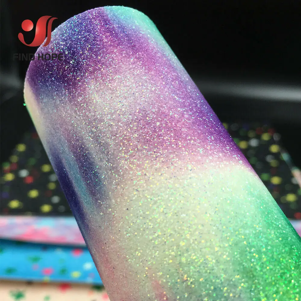 A4 Floral Print Sparkly Rainbow Star Butterfly Fine Glitter Faux PU Leatherette Fabric Bows Earring Craft DIY Material Sheets