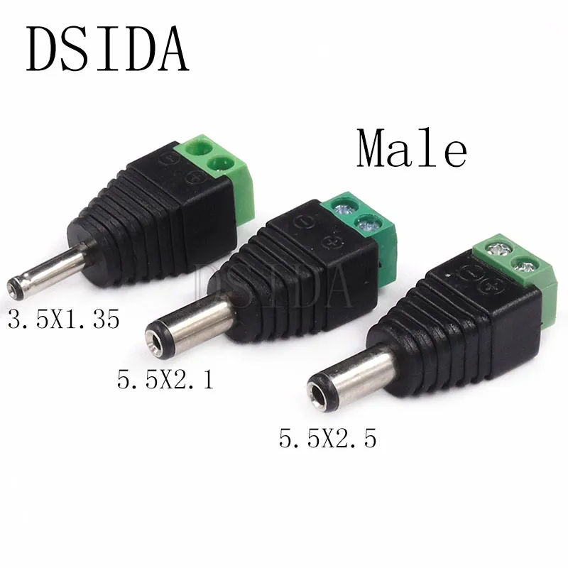 3.5x1.35 Male to 5.5x2.1 Female Jack Adapter Barrel Plug DC 12V Power Connector