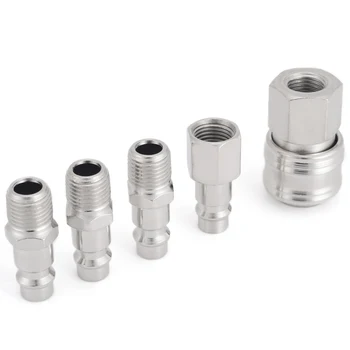 

5pcs Euro Female/Male Quick Release Fittings Air Line Hose Compressor Connector 1/4" BSP Thread