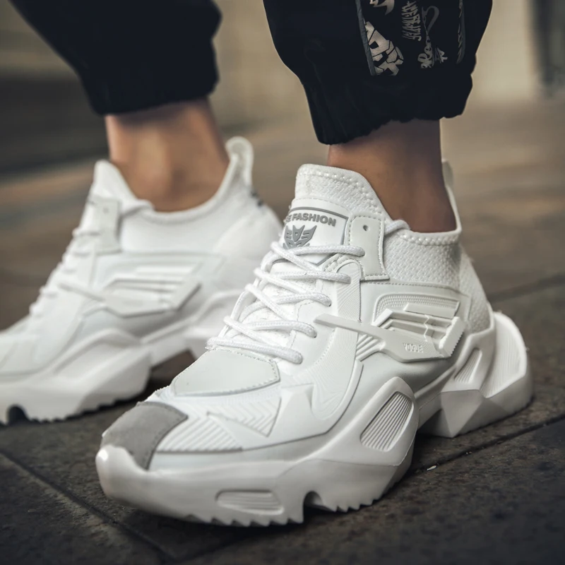 

Fashion Shoes Men Air Cushion Mesh Breathable Wear-resistant Fitness Thick Bottom Trainer Male Sneakers Men Zapatillas Hombre