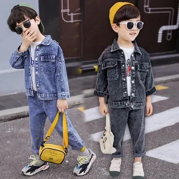 

Boys Clothes Toddler Children Clothing Sets Boy Tracksuit Boutique Kids Fall Outfits Denim Jacket + Pants 1 to 7 Years