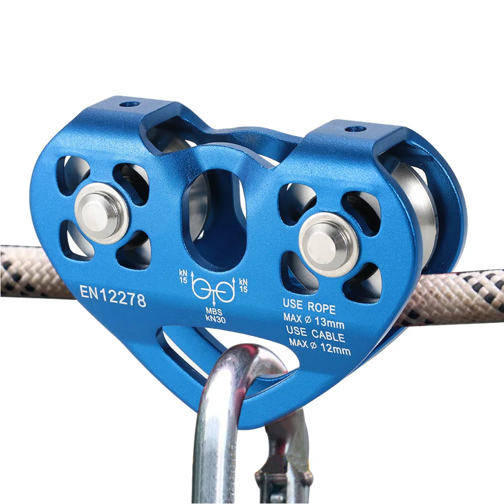 

Lixada 30kN Cable Trolley Pulley with Ball Bearing Outdoor Rock Ice Climbing Accessories Caving Rescue Aluminum Alloy Pulley