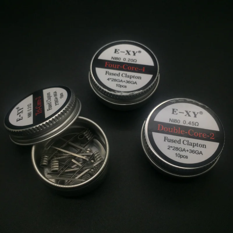 E-XY Fused clapton с сопротивлением двойной Tri четыре ядра набор намоток 10 шт./кор