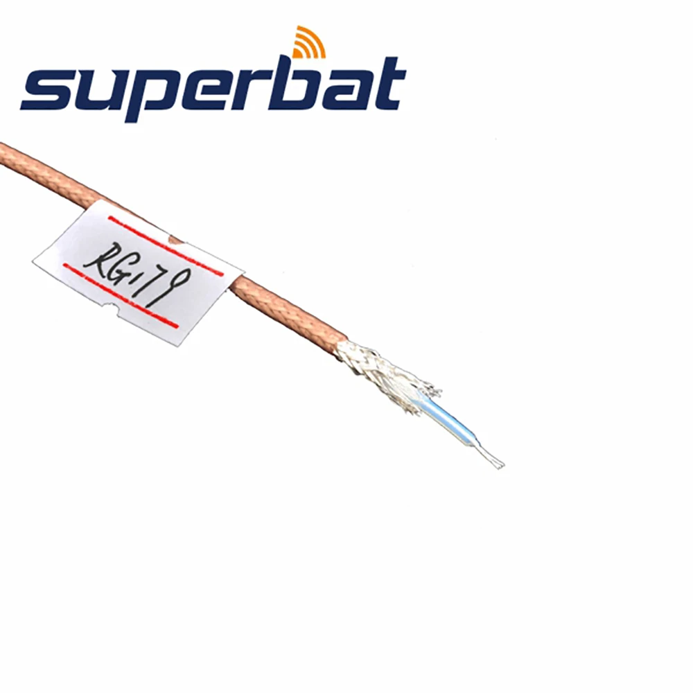 Superbat 50 Feet RF Coaxial Cable Adapter Connector M17/94-RG179 - Male to Female Cable for Electronic Components