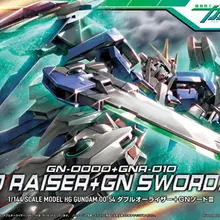 Модель Gundam HG 1/144 DAUBLE O EXIA 00 RAISER+ меч GN 3 GUNDAM готовая одежда один робот Bandai мобильный костюм детские игрушки