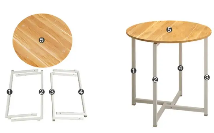 80*80*75CM Round Modern Dining Table Living Room Coffee Table Sofa Side Tea Table