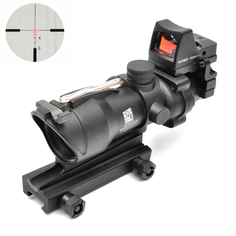 Trijicon Acog 4x32 оптический прицел красный Cahevron сетка волокно зеленый освещенный с Rmr
