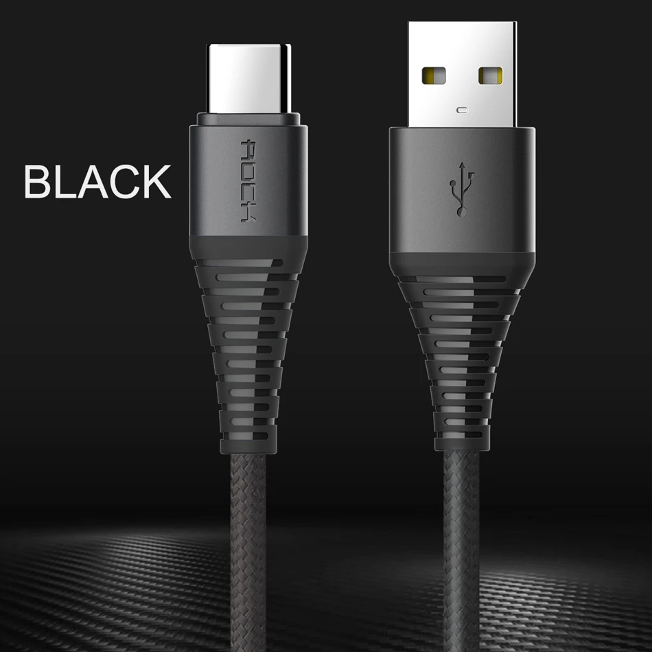 ROCK высокопрочный usb type-C кабель 3A usb type-c кабель для быстрой зарядки и синхронизации данных для Galaxy S8 plus Note 8 Oneplus 2 Xiaomi