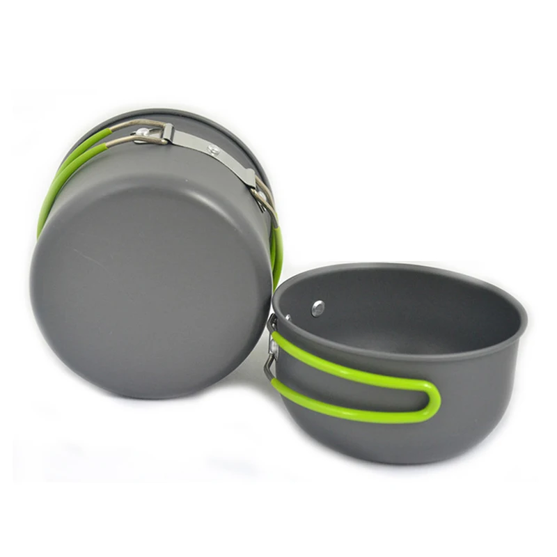 Acampar al aire libre vajilla para Trekking Backpacking cocina Picnic al aire libre Cookware Bowl Pot Pan Set turísticos cocina EG11