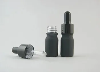 

2017 New 200pcs 5ml matte black glass dropper bottle Enssential Oil bottles Sample Bottles