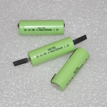 

UNITEK 1.2V 4/5AA rechargeable battery 1500mah 4/5 AA ni-mh nimh 14430 cell with welding tab pins for electric shaver toothbrush