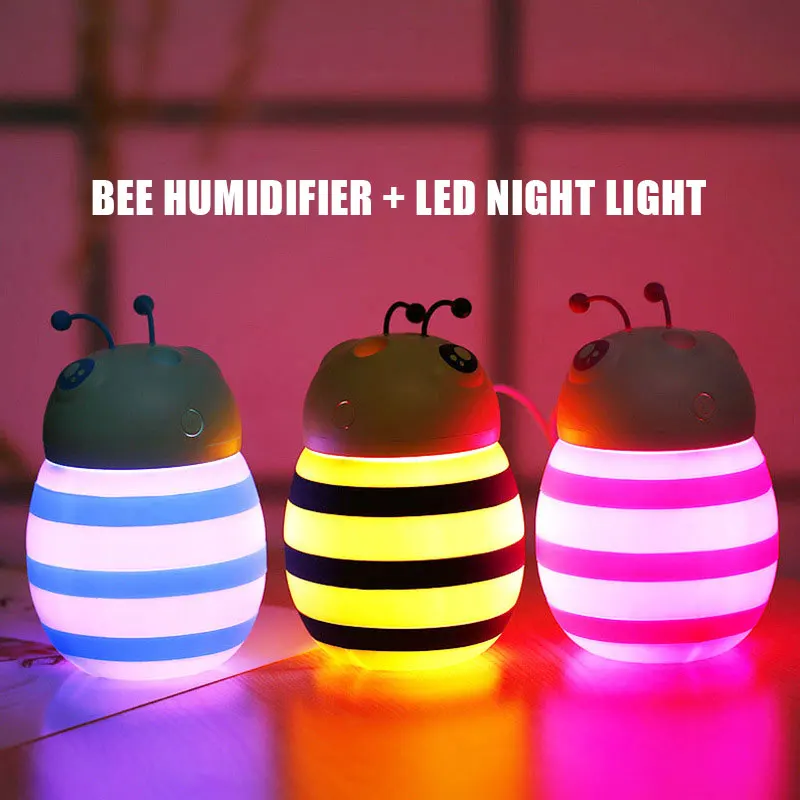 

Air Purifier Humidifier Aromatherapy Diffuser Baby Room Night Light Portable Multi-Function Littie Bee 300ml