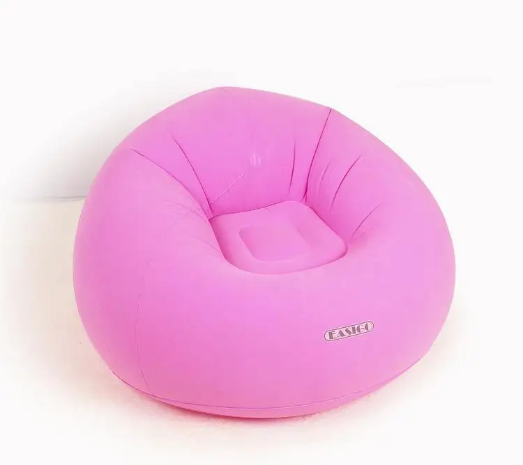 pvc flocking inflatable beanbag single sofa , air home furniture in air version, rush come bean bag sofa cushion