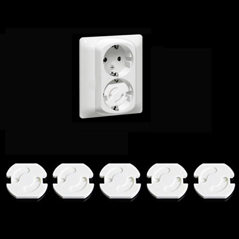 10pcs EU Baby Safety Electric Outlet Plug Covers Rotate Child Proof Shock Guard Protector Socket  Plastic  Safety Caps T2016 (4)