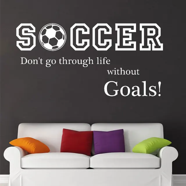 Wall Decal Quotes Soccer Don't Go Through Sport Decals Gym Decor