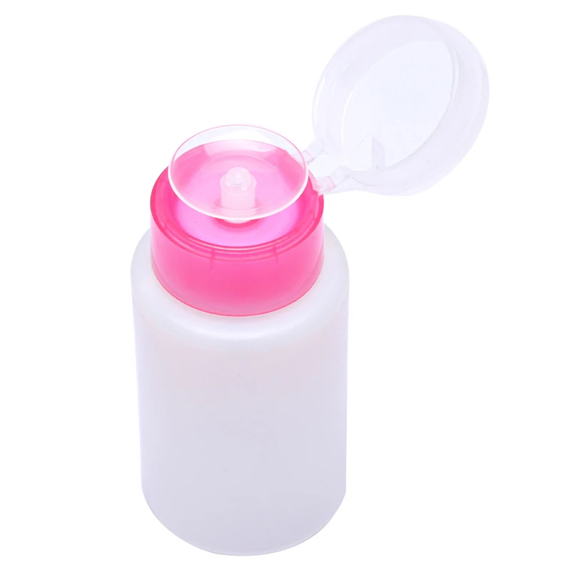 

1pcs Push Down Empty Pump Dispenser For Nail Polish Remover Alcohol Clear Bottle Nail Art Polish Container Dispenser Bottle