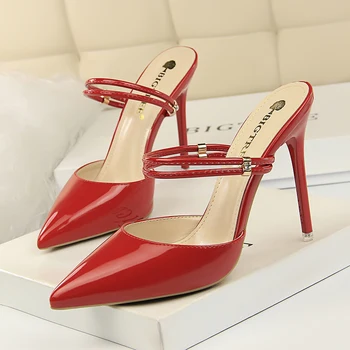 

Women Pumps Spring High Heels Women Shoes Patent Leather Women Sandals Sexy High Heels Sandal Women Party Shoe Bigtree Shoes