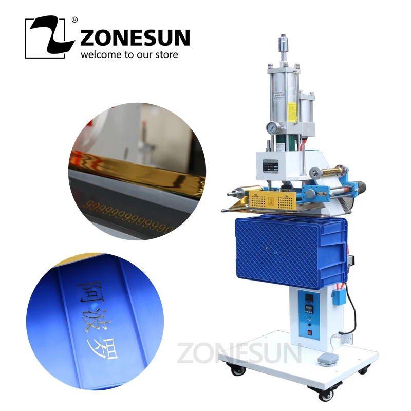 ZONESUN ZY-819SK пневматический автомат горячего тиснения, Пластик логотипом биговки, устройство печати логотипов, горячие слова машины