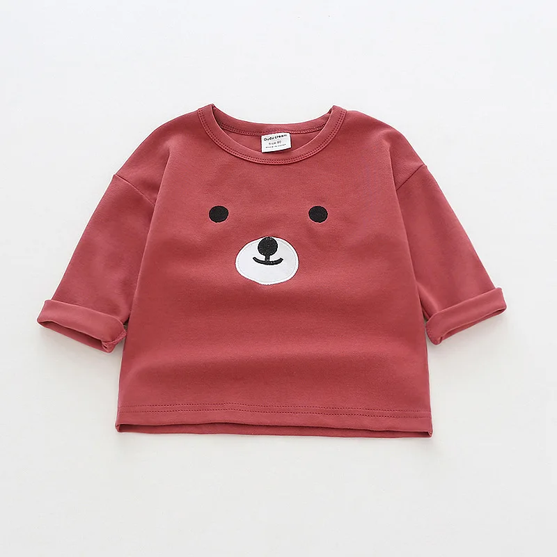 

Autumn Cotton Children Kids Girl's Shirts Cartoon Bear Baby Girl Long Sleeve T Shirt Toddler Embroidery Costume Pullover Tops