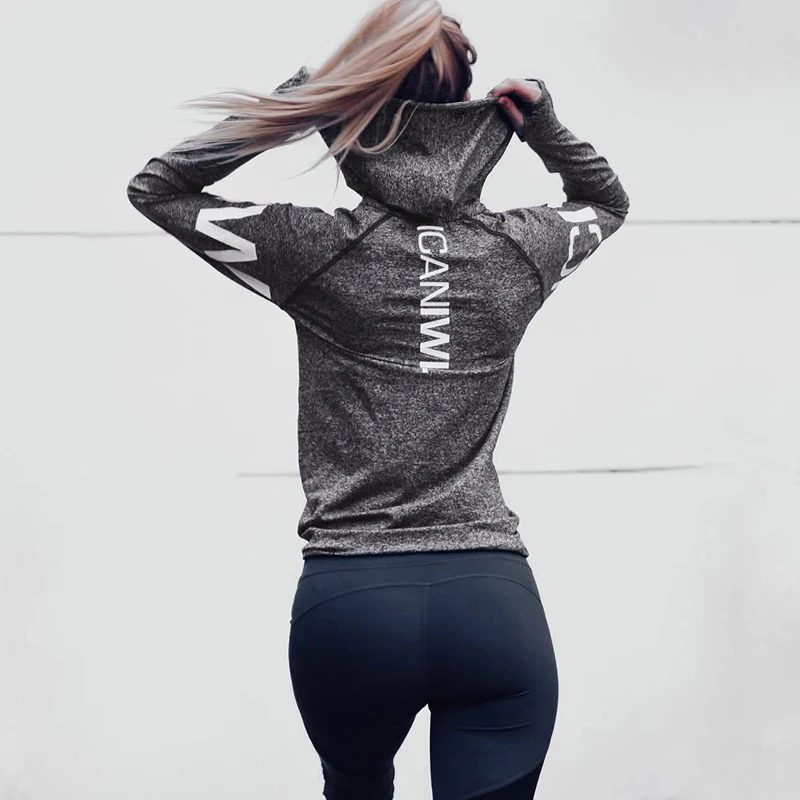 

2018 New Autumn Women's Yoga Shirts Long Sleeve Letter Print Yoga Tops Sportswear Fitness Quick Dry Breathable Tracksuit Women