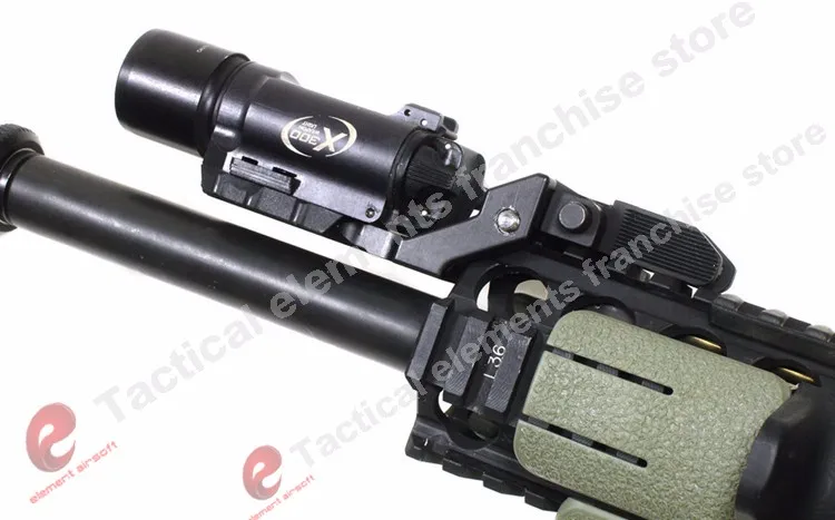 Lúmen com Trilho Elemento Airsoft Surefir Ultra Arma Lanterna Pistola Softair X300u Fashlight 370 Picatinny Preto X300 19 Elemento airsoft surefir x300 ultra arma lanterna