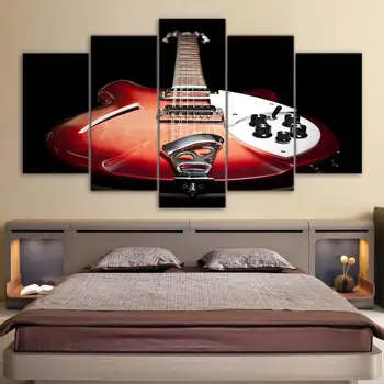 

Decoration Living Room Poster Wall Art Frame Modular Canvas Pictures Artworks Vintage Guitar Music Instrument Printing Paintings