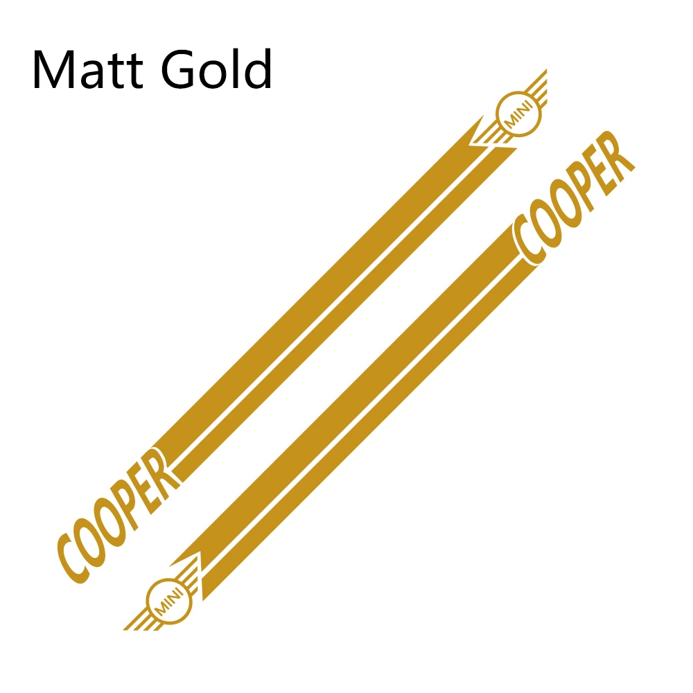 Для MINI Cooper S One JCW R50 R53 R55 R56 R57 R58 R60 F55 F56 F57 F60 боковая юбка полосы наклейки на тело автомобильные аксессуары - Название цвета: Matte Gold