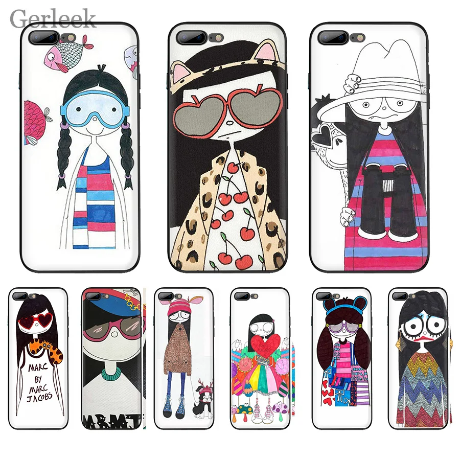 

Phone Case Marc By Marc Jacobs Miss Marc Lovely Girl Popular For iPhone 6 6S 5 5S SE XR X XS MAX 8 7 6 Plus Cover