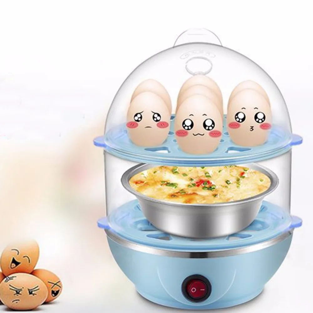 PREUP Multifunctional Double Layers Electric Smart Egg Boiler Cooker