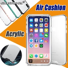 100 шт прозрачный противоударный акриловый чехол для iPhone XS Max XR X 8 7 Plus 6 6 S гибридный мягкий силиконовый каркас Жесткий ПК прозрачный чехол