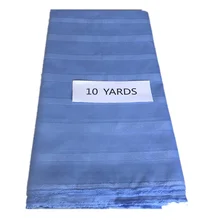 10 ярдов кусок аква/небесно-голубой/бежевый Чистый хлопок Atiku материал в нигерийском стиле атику хлопчатобумажная ткань продвижение для мужская одежда 30