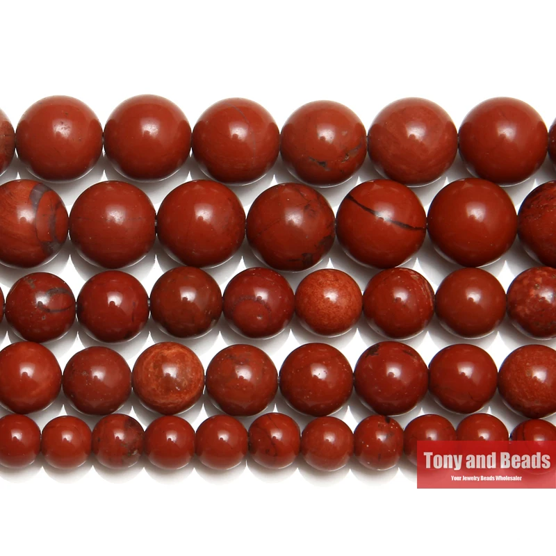 

Natural Stone A Quality Red Jasper Round Loose Beads 15" Strand 3 4 6 8 10 12MM Pick Size For Jewelry Making DIY