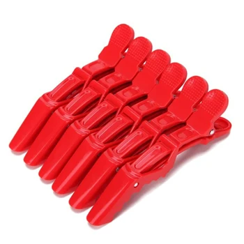 

6pcs Professional Matte Sectioning Clips Clamps Hairdressing Salon Hair Grip Crocodile Hairdressing Hair Style Barbers Clips
