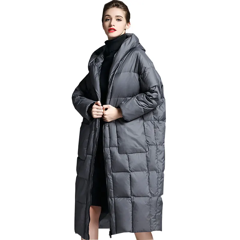 

90 Percent White Duck Down Plus size Thicker Winter Jacket Women 2018 New Loose Parkas Cocoon type Long Woman Coat Ukraine WZ585