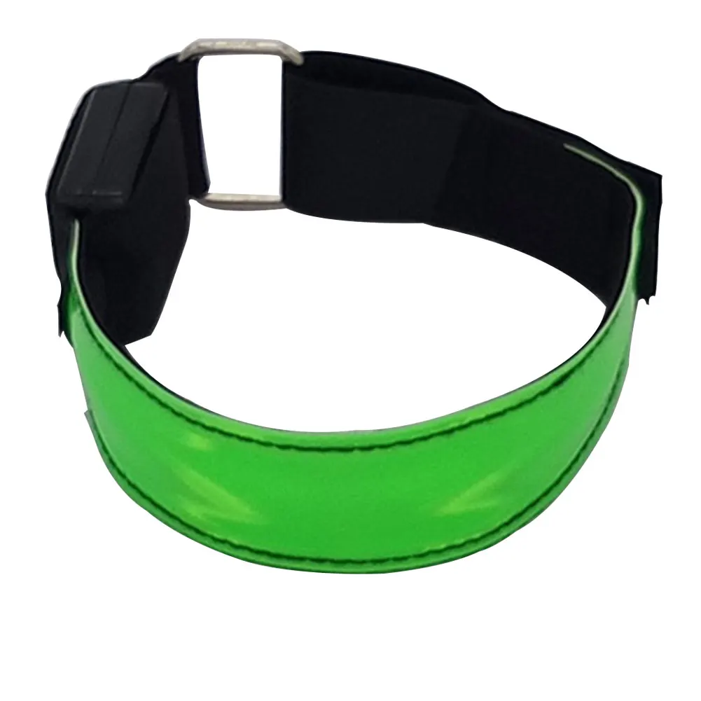 

4Pcs Adjustable Reflective Strips Glow Ankle Outdoor Sports Elastic Night Running Bracelet Safty Belt Cycling LED Armband