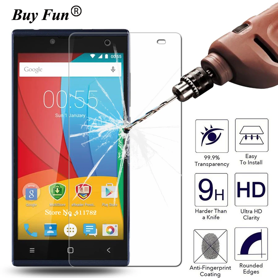 

Tempered Glass Screen Protector For Prestigio Grace Q5 Film 9H 2.5D Screen Anti Shatter Protective Films Case pelicula de vidro