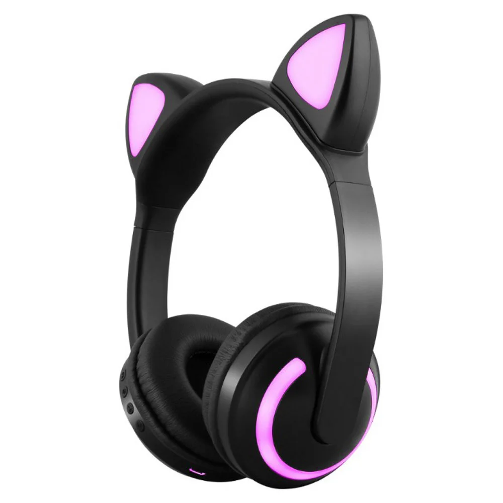 Беспроводные наушники Bluetooth кошачьи наушники аниме наушники светящиеся наушники семь цветов для изменения по желанию