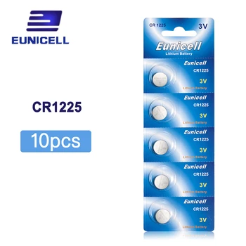 

10pcs CR1225 LM1225 BR1225 ECR1225 KCR1225 3V Lithium Button Cell Watch Coin Battery batteries EUNICELL