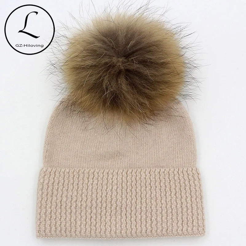 

5 Years-15 Years Wool Children Beanies Crochet Winter Hat For Girls Boys Kids Big Girls Winter Hats Knitted Wool With Fur Pompom