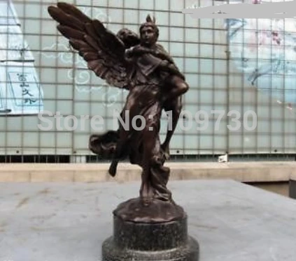 

003091 15 Western Art Bronze Copper Angel God statuary base Marble Statue