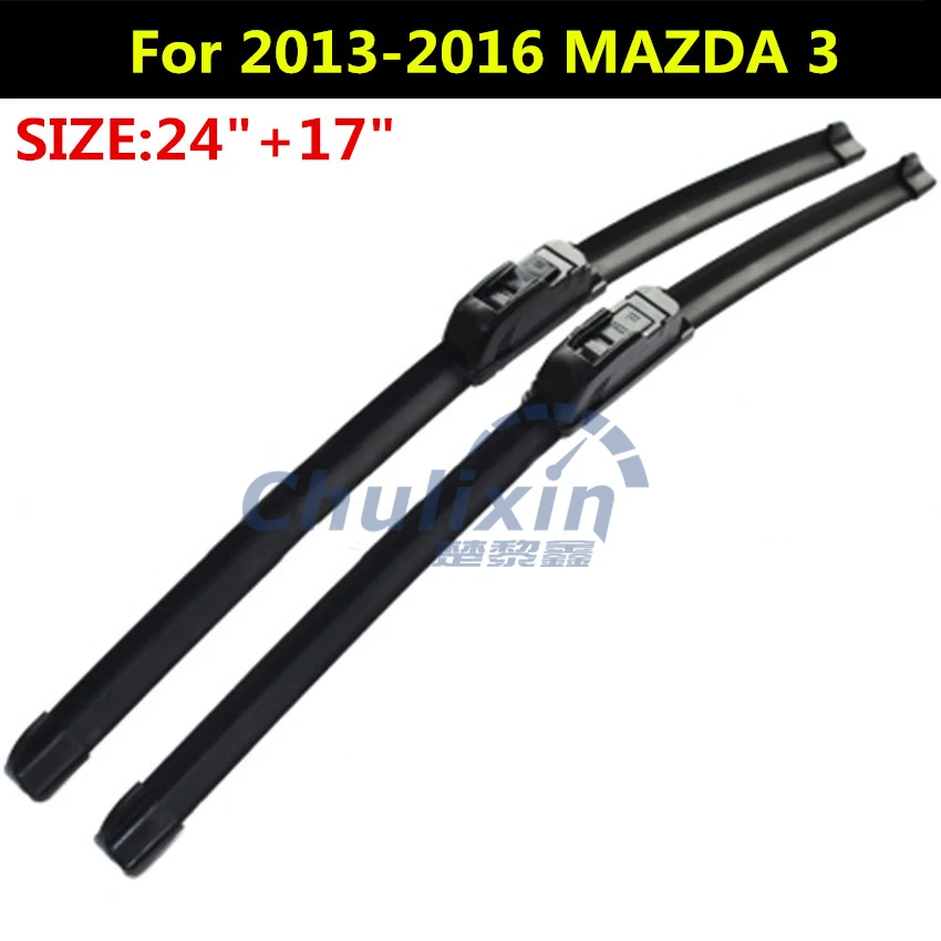 2pcs/lot Wiper blades for 2013 2016 MAZDA 3 M3 24"+17" fit standard J