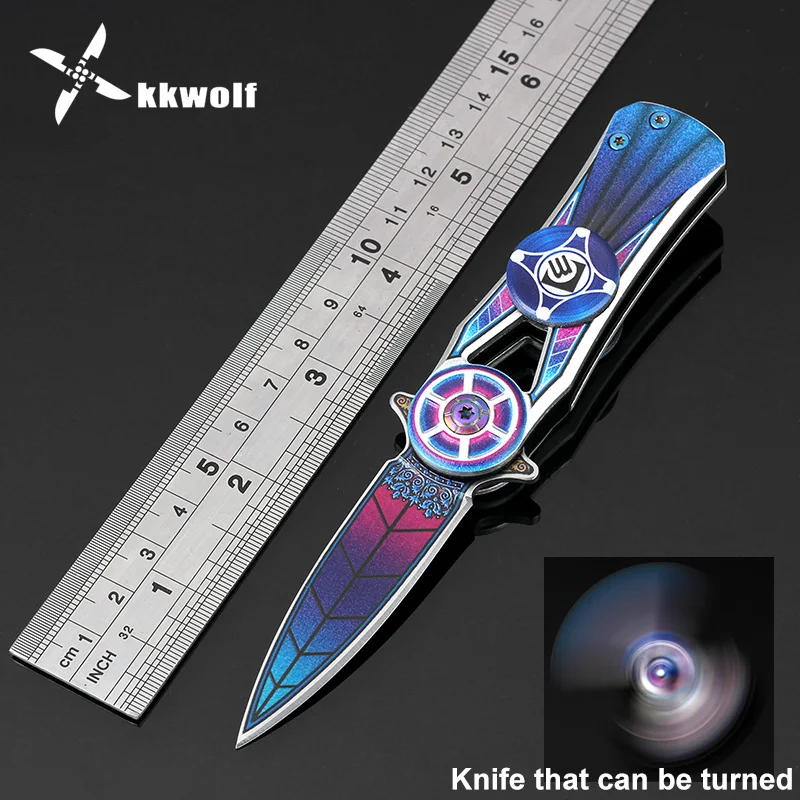 Newest kkwolf تحول الطي سكين جيب بقاء الصيد التخييم سكين سكين المحمولة تكتيكية للتدوير متعدد أداة