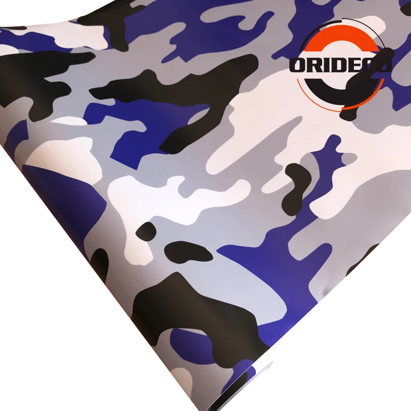 Blue black gray Snow camo vinyl car film 5