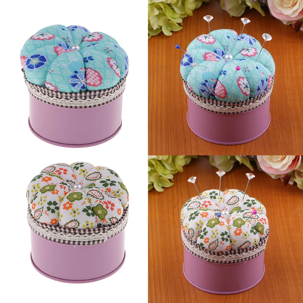 1 Piece Pumpkin Sewing Pin Cushion Pincushions and Sewing Storage Case with Sewing Kit for Beginners Sewing Tool Accessories