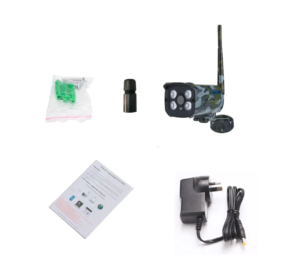 ESCAM Sentry QD900S 2MP full HD Network IR-Bullet Camera DayNight IP66 onvif 2.2 1080p Camouflage wireless waterproof ip camera (11)