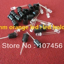 100 шт 5 мм круглые светодиодные! 5 мм Светодиодная оранжевая+ светодиодная лампа с прозрачными линзами