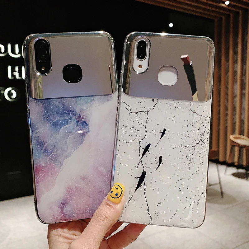 

Marble makeup mirror cases for Huawei P30 P20 P10 Mate20 Pro Lite 20X Nova 3 3i 4 PSmart Plus Honor 8X 9Lite V10 20 Y9 2019