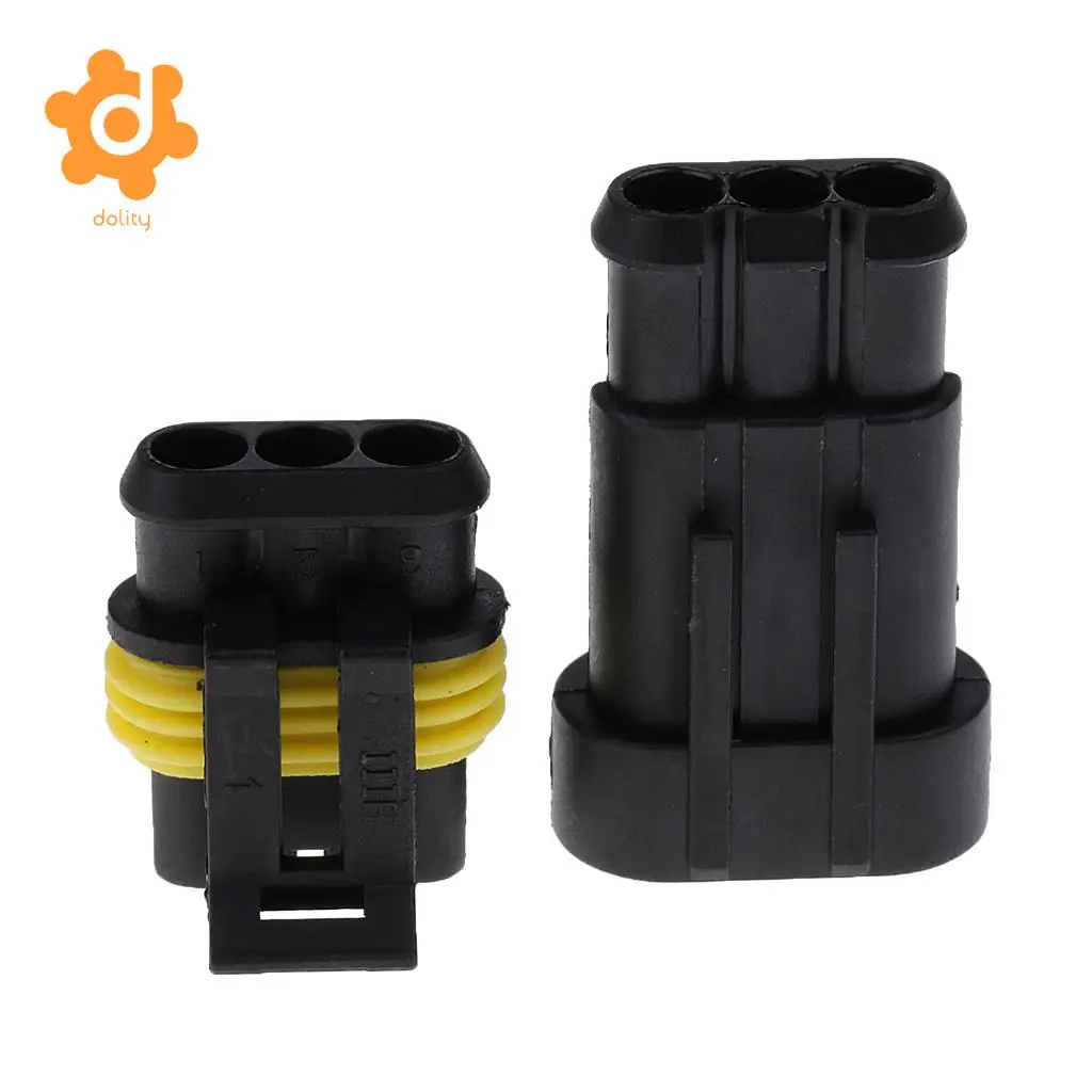 Baoblaze 1 Set 1/2/3/4/6 Pin HID Sealed Waterproof Quick Splice Electrical Wire Connector Plug