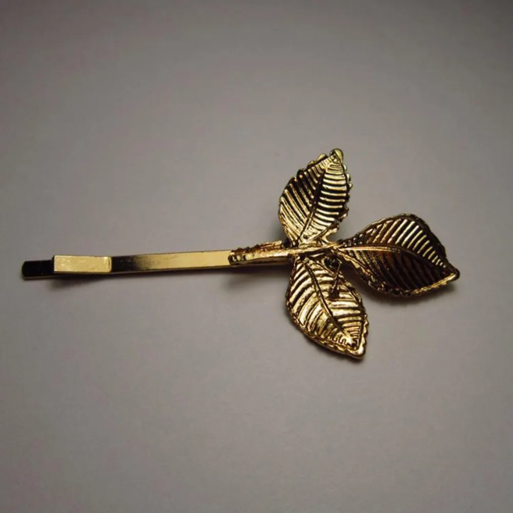 Fashion European Style Hair Clip Vintage Lovely Leaf Alloy Hairpin